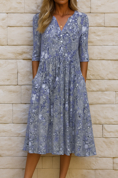 LIORA LUXE V-NECK DRESS