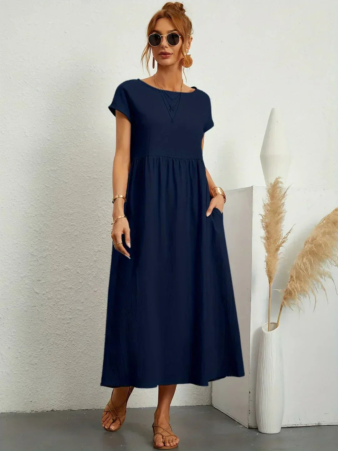 AVA LUXE FLUID MIDI DRESS